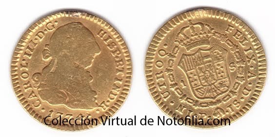 Carlos III — 1 Escudo de Oro, Bogotá 1774