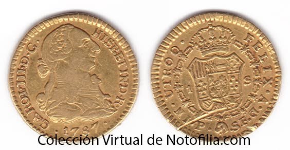 Carlos III — 1 Escudo de Oro, Bogotá 1787