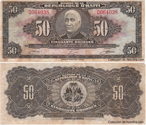 Billetes experimentales de Tyvek de Haití: 1, 2 y 50 Gourdes (1980)