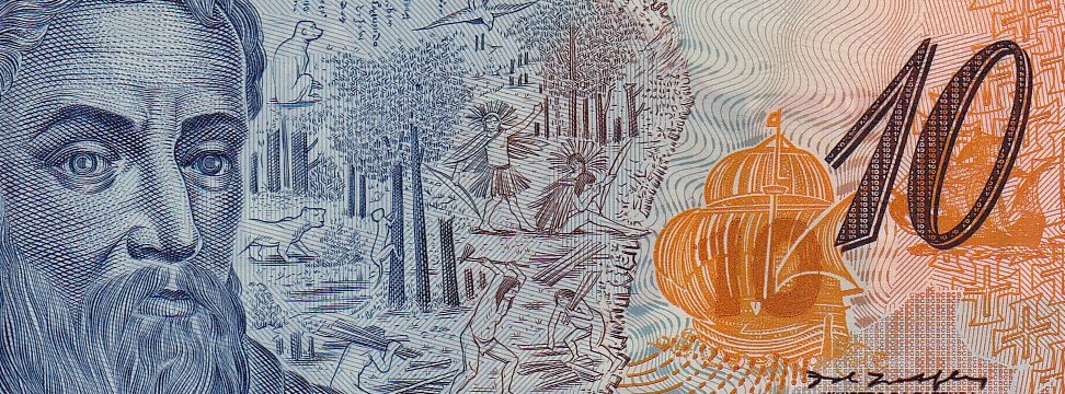 Primer plano de un billete de 10 de Brasil, con un retrato grabado y veleros, estilo numismática y notafilia